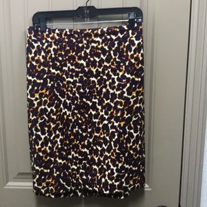 Navy/red/wh/gold print Knee Length Midi Skirt 18